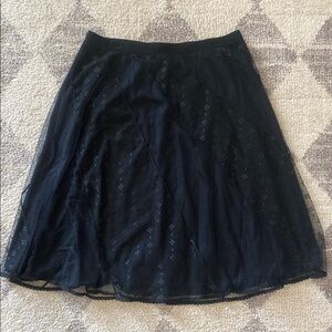 Express A-Line Black Knee-Length Skirt
